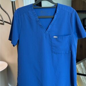 Women’s FIGS Catarina Blue Scrub Top- Medium